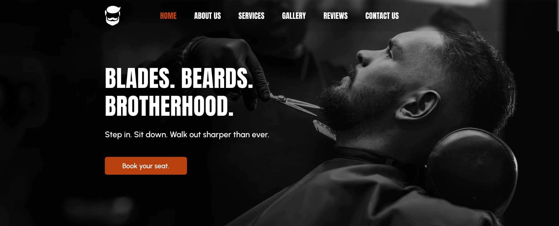 Hero website Brotherhood Barbershop