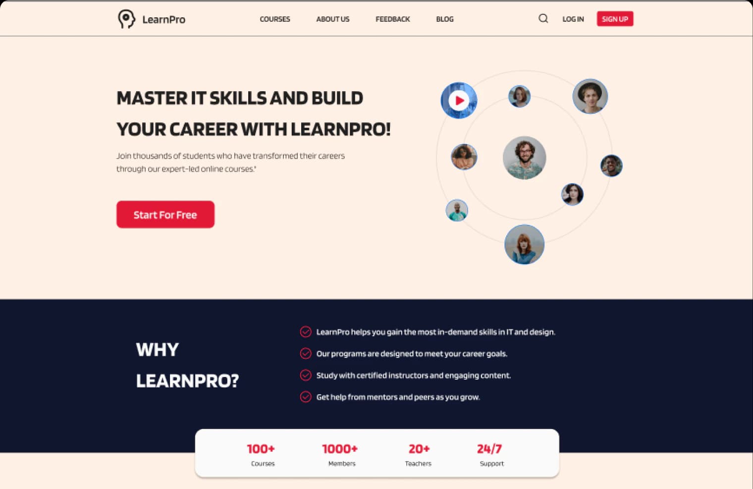 Hero website LearnPro