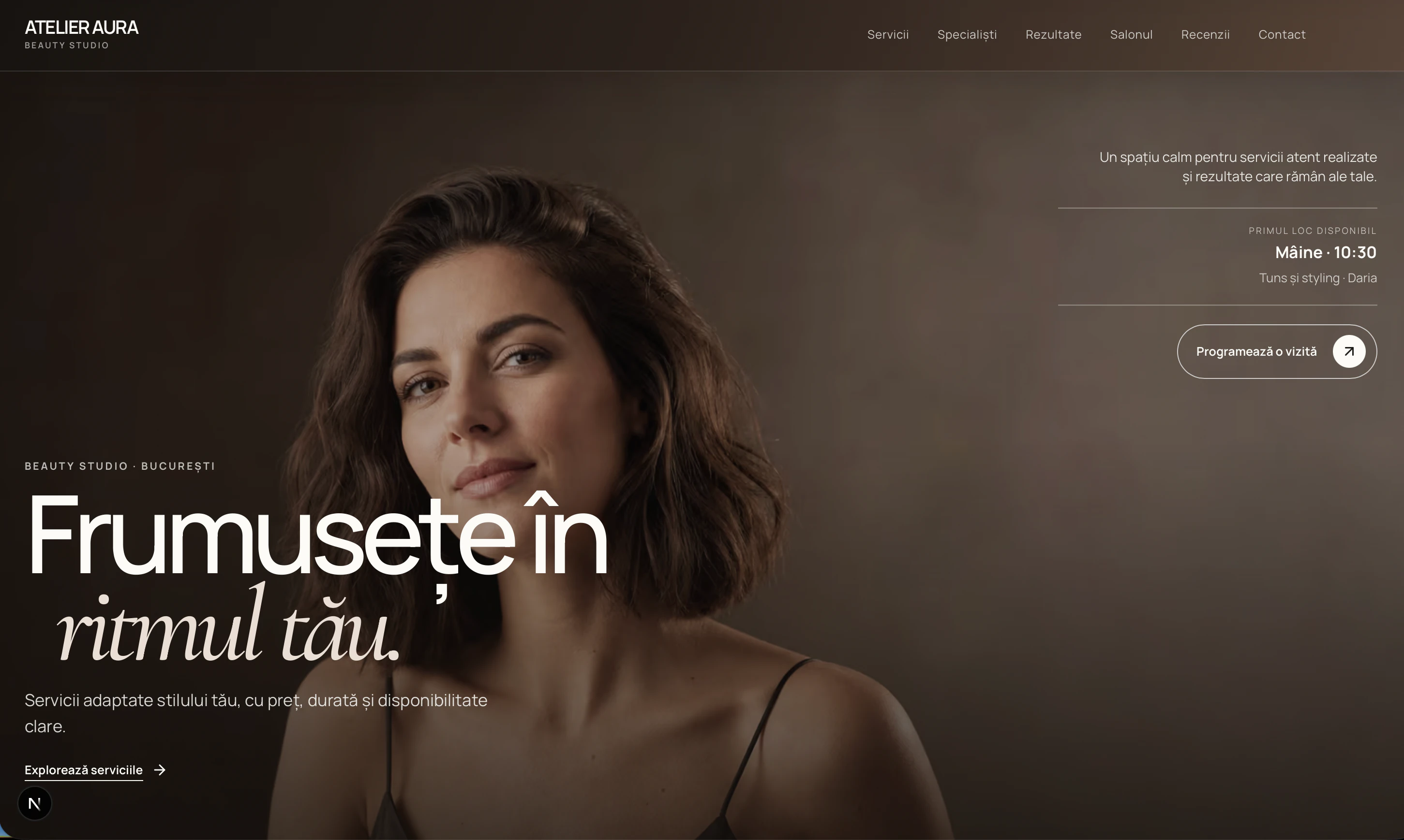 Hero website Atelier Aura