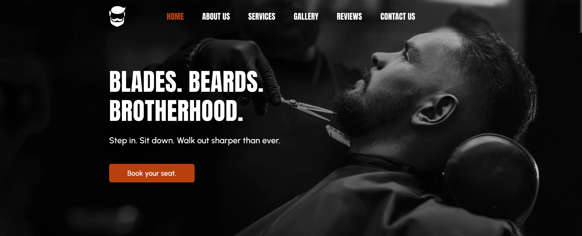 Hero website Brotherhood Barbershop