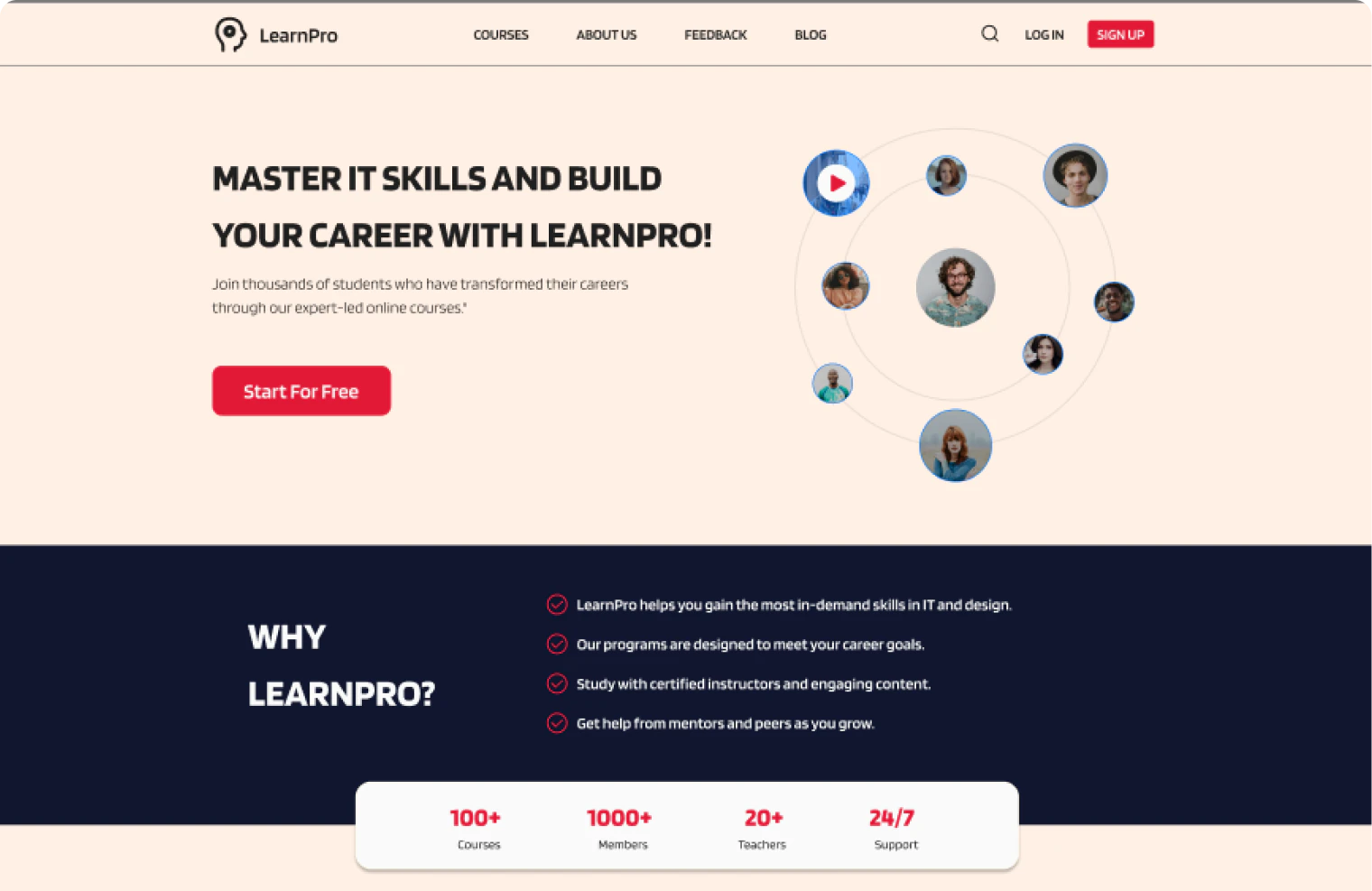Hero website LearnPro