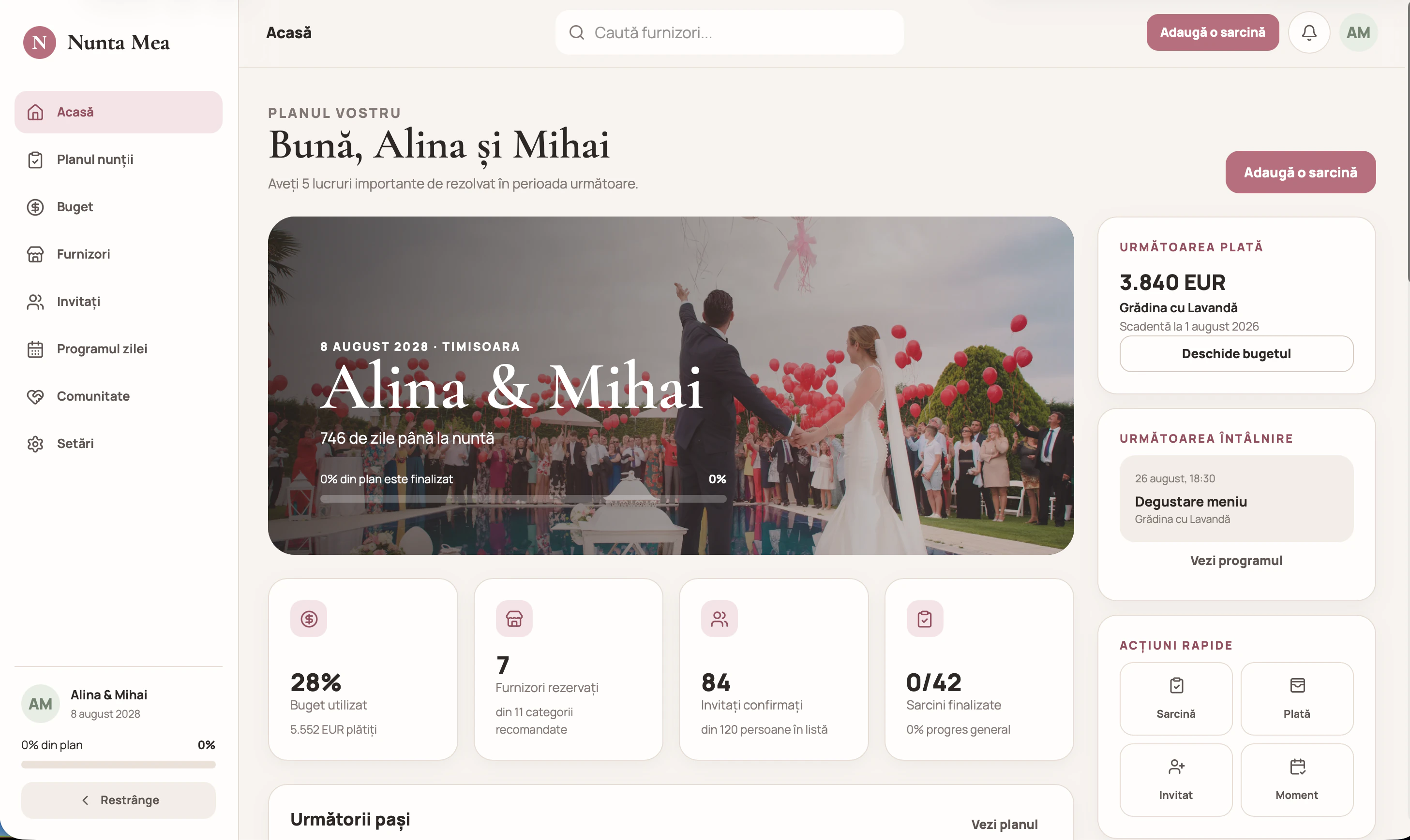 Hero website Nunta Mea